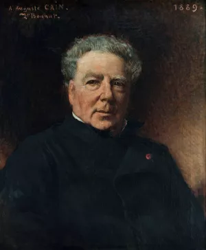 Portrait d'Auguste Cain by Georges Jules Victor Clairin Oil Painting