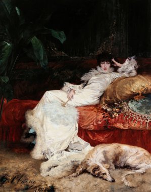 Portrait de Sarah Bernhardt by Georges Jules Victor Clairin Oil Painting