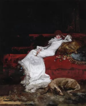 Portrait of Sarah Bernhardt by Georges Jules Victor Clairin Oil Painting