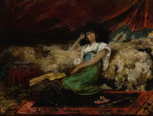 The Peacock Fan by Georges Jules Victor Clairin Oil Painting