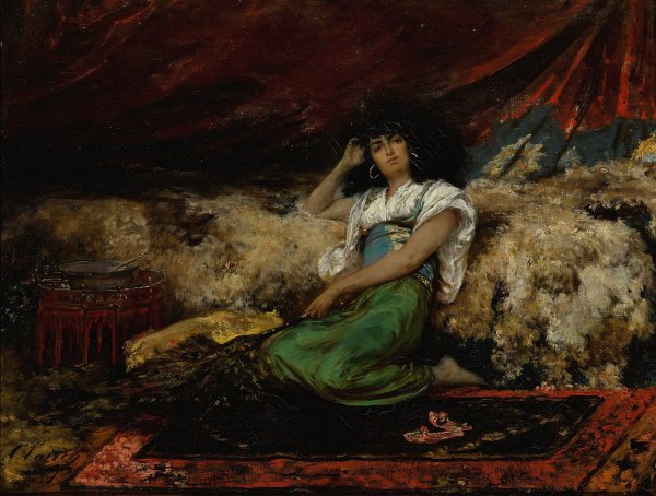 Main Product Photo of The Peacock Fan Painting by Georges Jules Victor Clairin