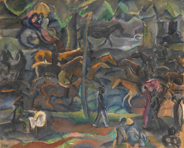 Reiter und Flaneure im Park  by Georges Kars - Hand-Painted Oil Painting Reproduction