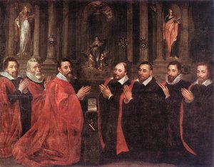 The Echevins of Paris Praying before St Genevieve by Georges Lallemant Oil Painting