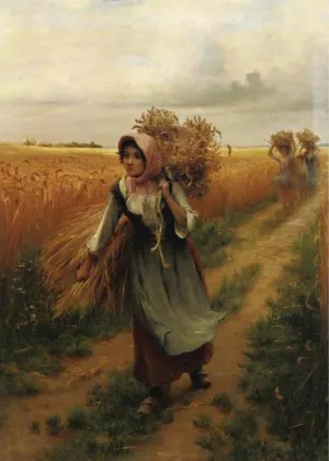 Bringing in the Harvest by Georges Laugee - Oil Painting Reproduction