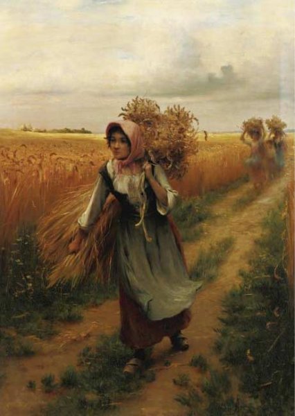 Main Product Photo of Bringing in the Harvest Painting by Georges Laugee