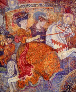 Carnival: The Carousel by Georges Lemmen - Oil Painting Reproduction