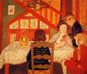 Family Gathering in Saint-Idesbald by Georges Lemmen - Oil Painting Reproduction