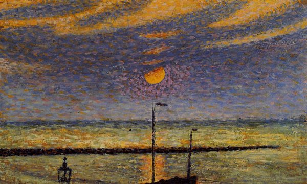 Main Product Photo of Heyst No. 19: Clear Night, Moon Painting by Georges Lemmen