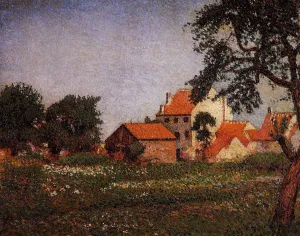 Houses at La Hulpe Oil painting by Georges Lemmen