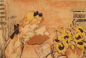 Lise a sa lecture by Georges Lemmen Oil Painting