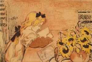 Lise a sa lecture by Georges Lemmen Oil Painting