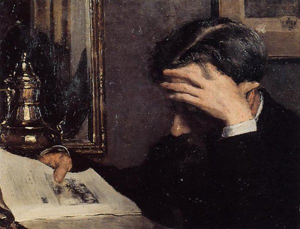 Main Product Photo of Man Reading Painting by Georges Lemmen