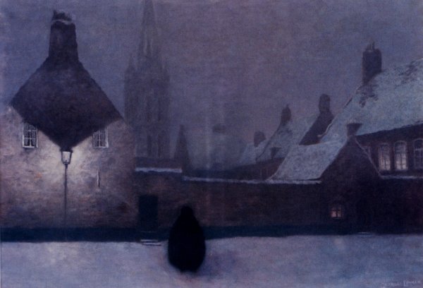 Main Product Photo of Snowy Evening Painting by Georges Lemmen