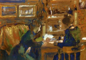 The Conversation also known as Two Woman in an Interior by Georges Lemmen - Oil Painting Reproduction