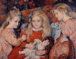 Three Little Girls by Georges Lemmen - Oil Painting Reproduction