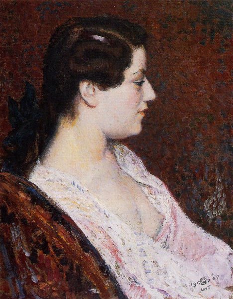 Main Product Photo of Woman with Bared Breast Painting by Georges Lemmen