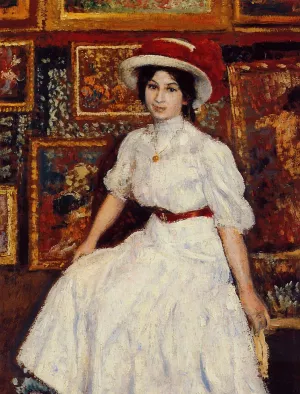 Young Girl in White Oil painting by Georges Lemmen