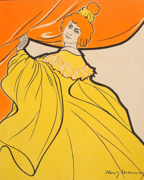 Affichette Pour Odette Dulac  by Georges Meunier - Hand-Painted Oil Painting Reproduction