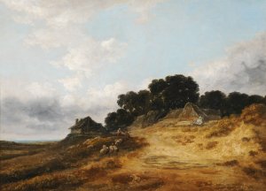 Chaumiere a la lisiere d'un bois by Georges Michel Oil Painting