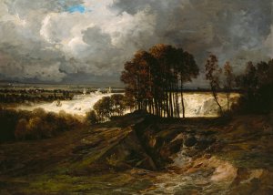 Storm, The Quarry at Montmartre by Georges Michel Oil Painting