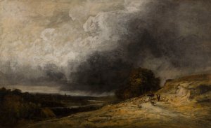 Troupeau sous l'orage by Georges Michel Oil Painting
