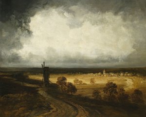 Windmills at Montmartre Oil painting by Georges Michel