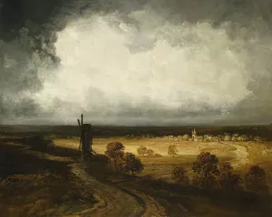 Windmills at Montmartre by Georges Michel Oil Painting