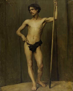 Etude de figure d'apres le modele vivant by Georges Moreau De Tours Oil Painting
