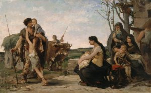 La Famille by Georges Moreau De Tours Oil Painting