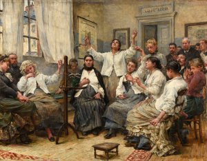 Les Fascines de la Charite by Georges Moreau De Tours Oil Painting