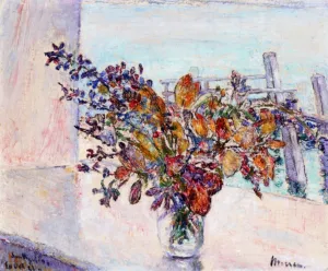 Bouquet of Dried Leaves painting by Georges Morren