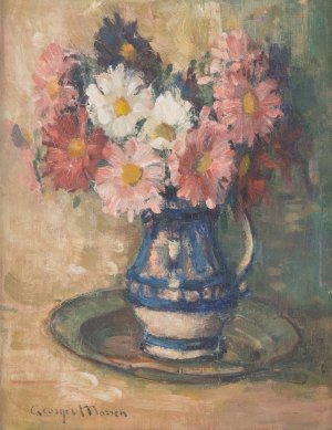 Flower still life by Georges Morren Oil Painting