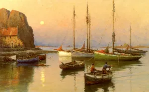 Back To The Quay by Georges-Philibert Maroniez - Oil Painting Reproduction