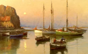 Back To The Quay by Georges-Philibert Maroniez Oil Painting