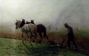 The Ploughman by Georges-Philibert Maroniez - Oil Painting Reproduction