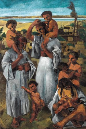 Arab Motherhood by Georges Sabbagh Oil Painting