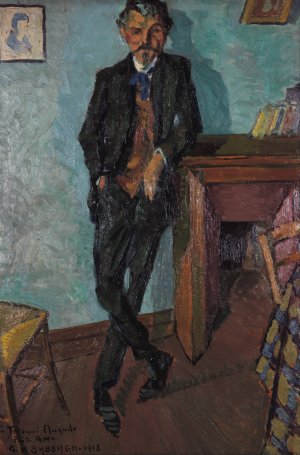 Greek Poet Fernand Mazade by Georges Sabbagh Oil Painting