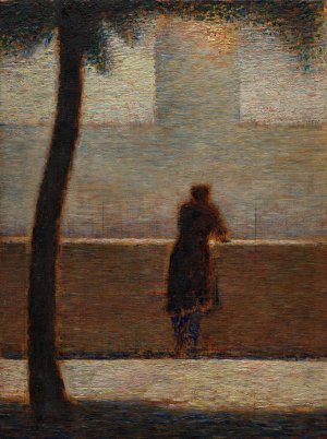 A Man Leaning on a Parapet by Georges Seurat Oil Painting