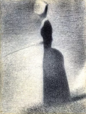 A Woman Fishing by Georges Seurat - Oil Painting Reproduction