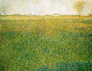 Alfalfa Fields, Saint-Denis by Georges Seurat - Oil Painting Reproduction