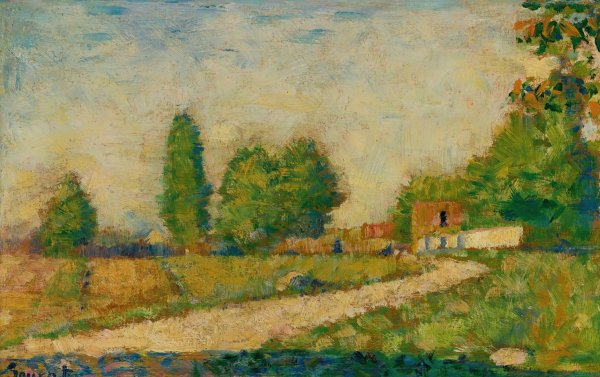 Au Bord Du Village by Georges Seurat - Hand-Painted Oil Painting Reproduction