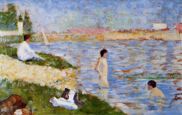 Main Product Photo of Bathers in the Water Painting by Georges Seurat