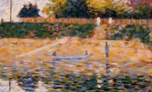 Boats near the Beach at Asnieres painting by Georges Seurat