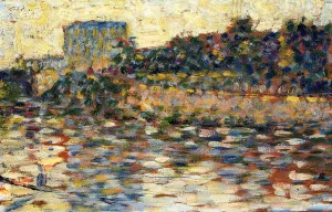 Courbevoie, Landscape with Turret painting by Georges Seurat