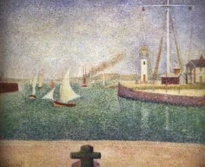 Entre du Port de Honfleur by Georges Seurat - Oil Painting Reproduction