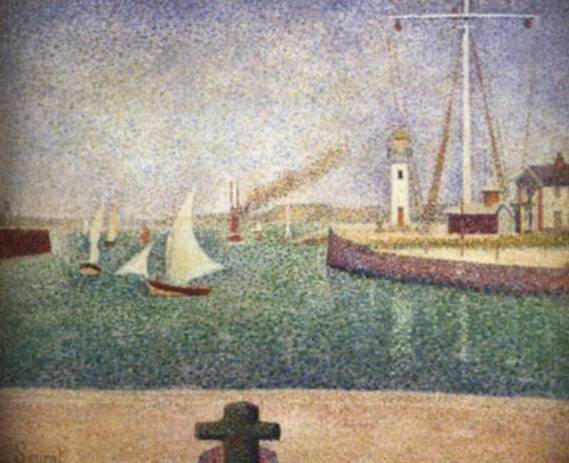 Main Product Photo of Entre du Port de Honfleur Painting by Georges Seurat