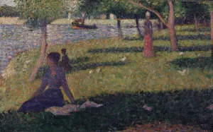 Etude pour 'La Grande Jatte' by Georges Seurat Oil Painting