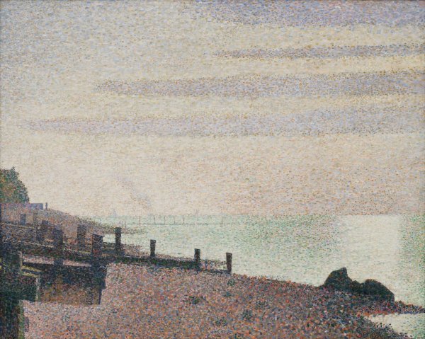 Evening, Honfleur  by Georges Seurat - Hand-Painted Oil Painting Reproduction
