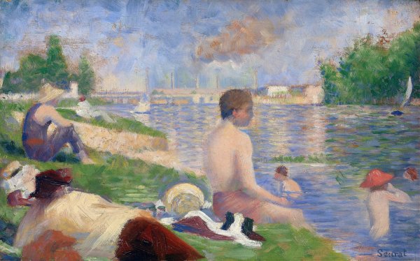 Final Study for “Bathers at Asnieres”  by Georges Seurat - Hand-Painted Oil Painting Reproduction