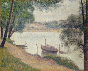 Gray Weather, Grande Jatte by Georges Seurat Oil Painting